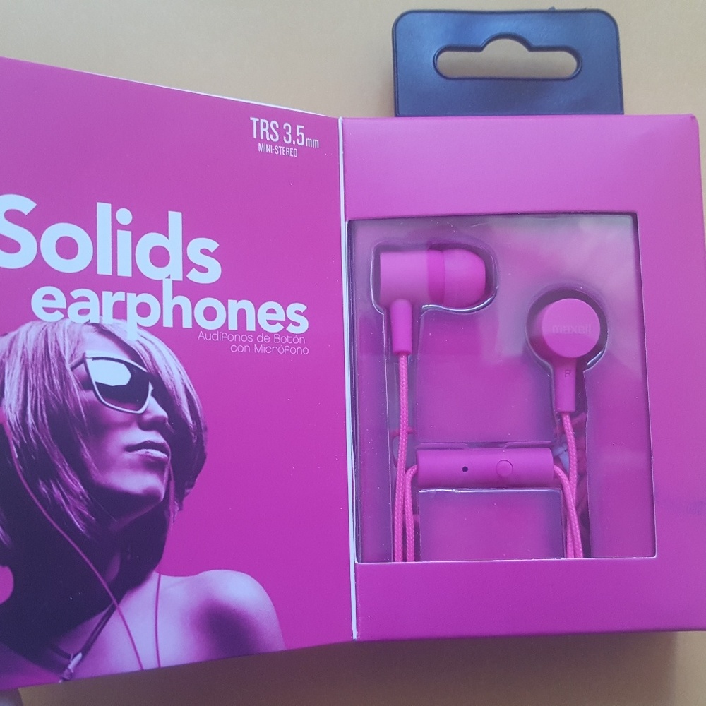 Maxwell Pink Fushia Earphones Headphones - Picture 3 of 4